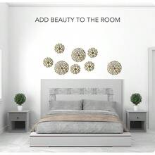 Exquisito conjunto de arte de pared de rama de árbol dorado, decoración de pared de metal de diseño hueco para decoración interior (tamaño pequeño) - CH - Ver 9