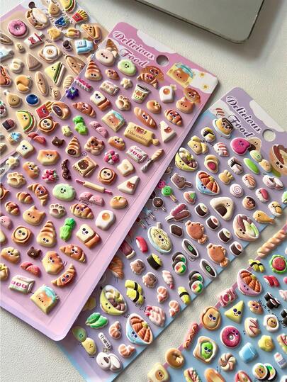 3D Foam Stickers, Delicious Food Series For Phone, Planner, Water Bottle Decoration