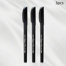 WUQIANNIAN 3/6 Piezas Bolígrafo de gel negro mate de 0,3 mm con núcleo de tinta negra, adecuado para escritura diaria, firma, oficina, negocio, para la temporada de vuelta al colegio.