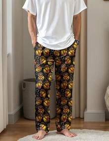 Mens Pajama Pants, Soft Lounge Sleep Pants With Pockets Lightweight Long Pajama Bottoms For Menhalloween - 牛仔鴨 - 查看 9