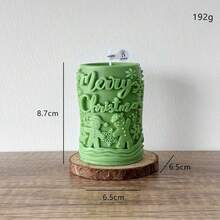 1pc Embossed Christmas Tree Elk Soy Soy Scented Candle, 3D Snowman Deer Pattern Cylinder Candles For Christmas Home Decoration,Christmas Present Decorations,Room Decor,Home Decor,Bestfriend Gifts,Gift For Woman,Winter Gift ﻿, Christmas Decorations, Christmas Gifts - Multicolor - View 13
