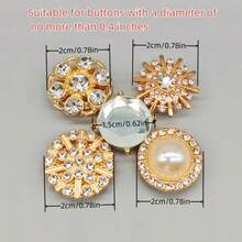 1/3/5pcs Shirt Buttons, Invisible Detachable Buttons, Rhinestone Covered Cuff Buttons For Women Clothing Decoration