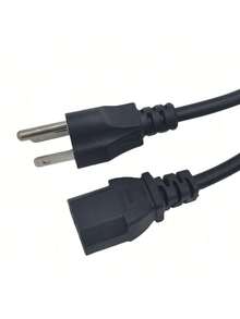 Cable de Corriente CPU Trifásico Para PC Alimentación de Monitor, Computadora, Impresora - Negro - Ver 9