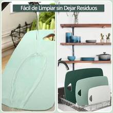 Juego de Tablas para Cortar de Plstico de 3 Piezas, Tablas para Picar Cocina, Tabla de Picar de Doble cara, Para Carne/Verduras/Frutas con Asas Antideslizantes, Fcil de Limpiar rosa - verde + 2l x 2an cm - Ver 7