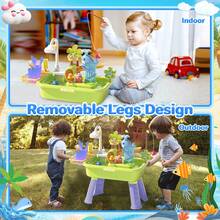 Beach Table & Simulation Kitchen Sink 2-In-1 Toy Set With Color-Changing Tableware - Green - View 5