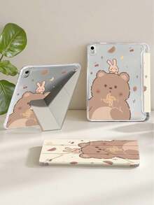 这款可爱的卡通棕熊图案保护套兼容 iPad 第十代、iPad 10.2 英寸、iPad mini 6 英寸、iPad mini 7 英寸和 9.7 英寸机型，也兼容三星 Galaxy Tab A9 Plus。它采用 3+Y 折叠设计，防止弯折，并配有加固硅胶边角、自动唤醒/睡眠功能和内置笔槽。时尚简约的设计使其成为一份绝佳的节日礼物。 - 彩色 - 查看 9