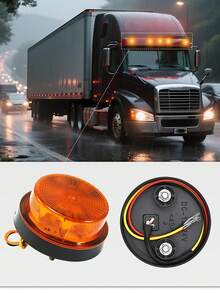 12V 24V Car LED Strobe Rotating Warning Light Flashing Emergency Light Van Truck Side Lights Indication Lights(Not Battery-Powered)