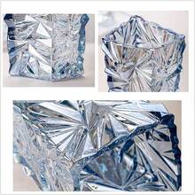 Modern Glass Vases Ice Cracking Style Flower Vase Desktop Ornaments Propagation Station Plant Holder For Home Wedding Decor Blue Ice Crack
