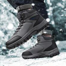 Chaussures de sport décontractées pour hommes, tige  avec doublure , chaussures d'hiver chaudes à tige haute, bottes de randonnée