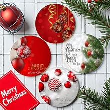 4pcs/8pcs Christmas Themed Coasters, Christmas Pattern Absorbent Pads For Coffee, Drinks, Kitchen, Table, Room, Bar Decor, Holiday Gifts - Multicolor - View 3