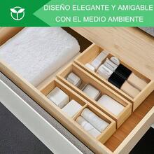 Organizador De Cubiertos Para Cajon De Bamb - Set De 3 Cajas Multifuncionales Ajustables, Para Capsulas De Caf - Porta Cubiertos De Cocina, Organizador De Lujo - 3 piezas - Ver 8