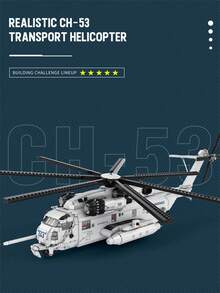 Reobrix No.33037 Ch-53e Helicopter Building Block Set, Cool Tail Wing Body, Airplane Assembly Building Block Toy, Multifunctional Assembly Toy Model, Christmas & Halloween Decoration, Suitable As Gifts For Birthday Christmas, Halloween, Thanksgiving, New Year(2192pcs). - Xám - Xem 6