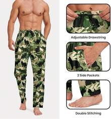 Mens Pajama Pants, Soft Lounge Sleep Pants With Pockets Lightweight Long Pajama Bottoms For Menhalloween - 迷彩貓 - 查看 9