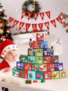 24 Stücke DIY bunte Weihnachts-Adventskalender Set, 24-Tage Countdown Geschenk Kalender zum Selbstbefüllen. Niedlicher Weihnachtsgeschenkbox - perfekt für Feierlichkeiten, geeignet für Jungen und Mädchen, die beste Wahl zum Befüllen von Weihnachtsstrümpfen!