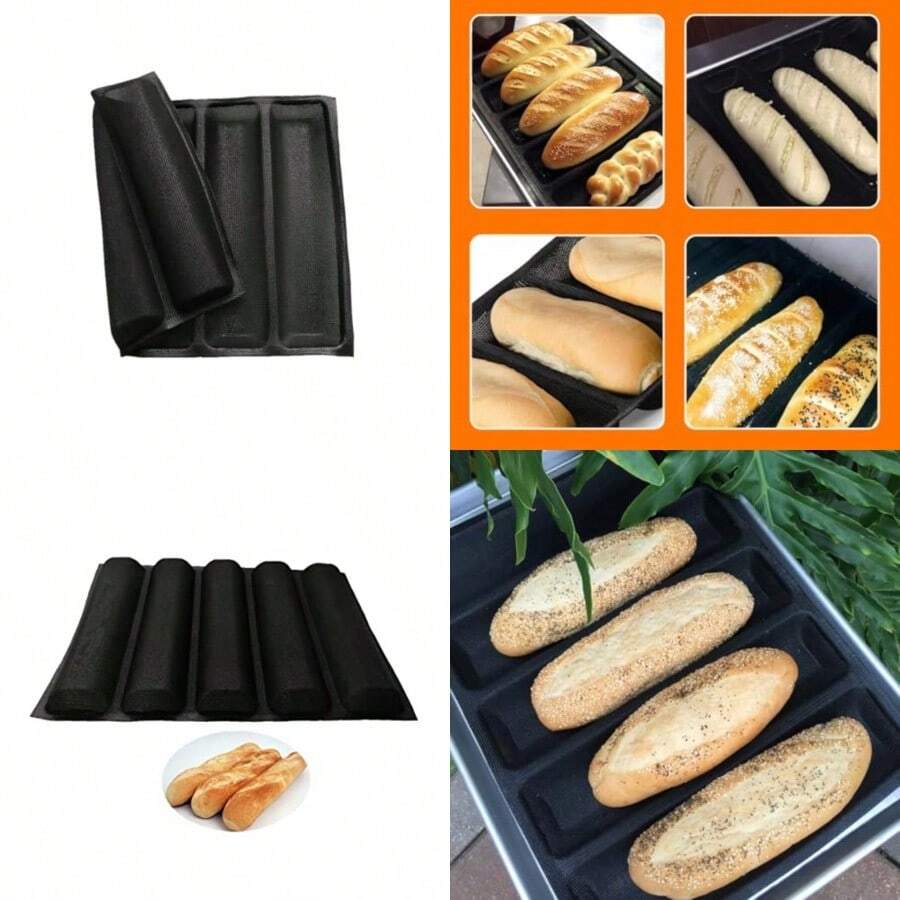 Silicone Non Stick Baking Liners Mat Bread Mold Bread Mould Silicone Forms Sub Dog Non Stick Baking Tray Mats - Negra - Ver 1