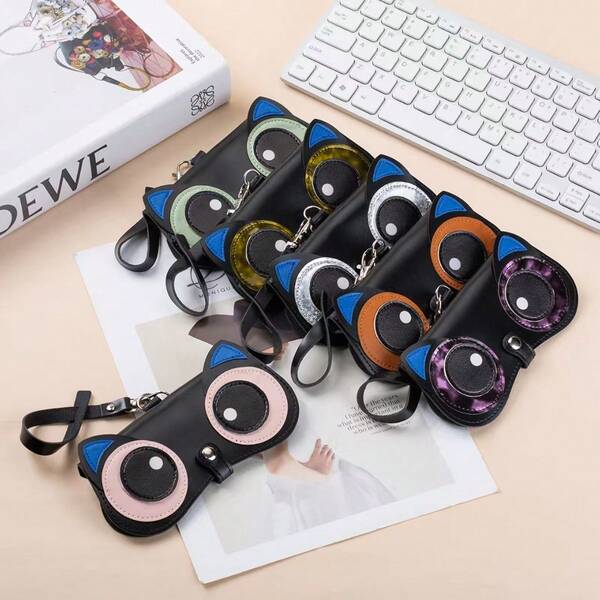 1 Peça Estojo de Óculos para Crianças, Bolsa de Armazenamento de Óculos Fofa de Desenho Animado, Bolsa Suspensa para Óculos de Estudantes, Capa Protetora de Óculos de Sol