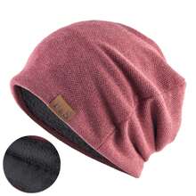 1 件针织帽柔软温暖纯色休闲品牌冬帽，非常适合秋季送礼 - 彩色 - 查看 13