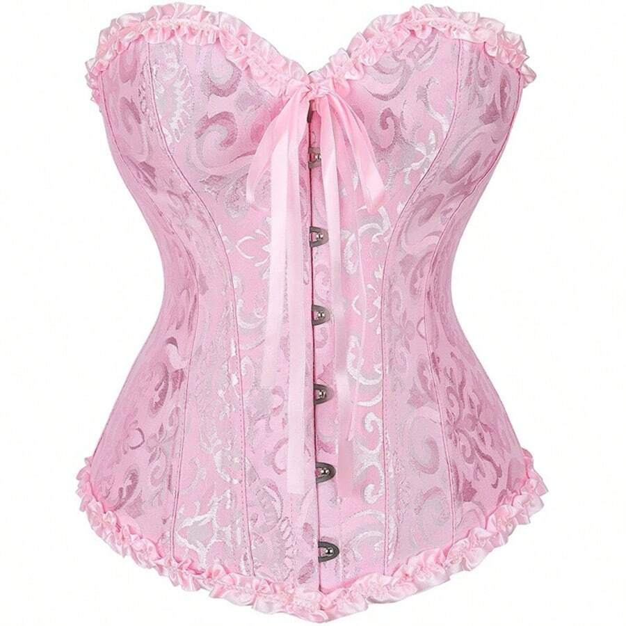Corset Corset Floral Waist Shaping Belt - Baby Pink - View 1