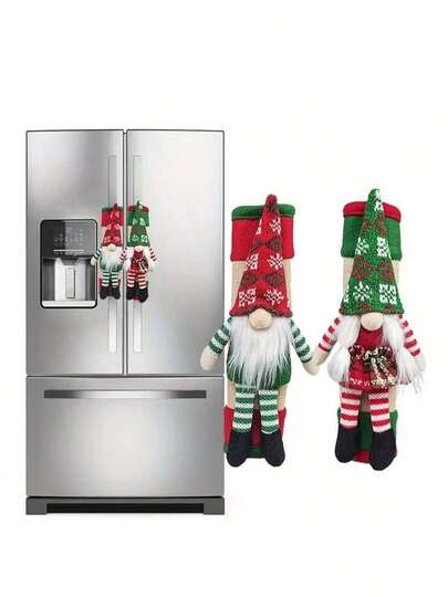 قفازات مقبض باب الثلاجة عيد الميلاد، غطاء واقي لمقبض عيد الميلاد، ديكور عيد الميلاد لأجهزة المطبخ والميكروويف، غطاء ديكور أجهزة المطبخ، ديكور منزلي لعيد الميلاد