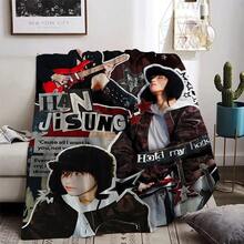 1pc Jisung Themed Flannel Blanket - Soft Warm All-Season K-Pop Inspired Bedding With Lyrics & Music Notes, Cozy Gift For Fans, Machine Washable Contemporary Style Home Decor-280gsm - Nhiều màu - Xem 6