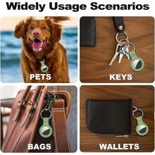1 To 4 Pack Available For AirTag Holder Compatible With Air Tag Case Keychain Silicone For AirTags Key Ring Tags Chain For Apple For GPS Item Finders Accessories,Black - E4-青綠色 - 查看 6