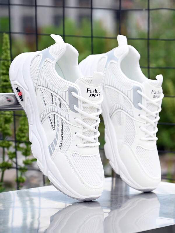 Men's Chunky Sneakers, Suitable For All Seasons, Versatile, Breathable Outdoor Mesh Casual Shoes, New Style Thick-Soled Running Sports Shoes