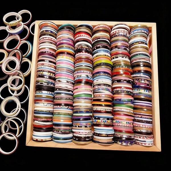 50 piezas Juego de diario de papel washi fino, colección de cintas washi de varios estilos para bordes decorativos DIY, líneas de sección y materiales de arte de uñas - cintas de papelería ultra delgadas para scrapbooking y decoración de planificadores, decoraciones artesanales, decoraciones de collage, útiles escolares, vuelta al cole