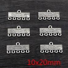 30pcs Antique Silver Plated Vintage Bar Rectangle Retro Connector Charm Pendant DIY Necklace Jewelry Findings Accessories - Antique Silver - View 6