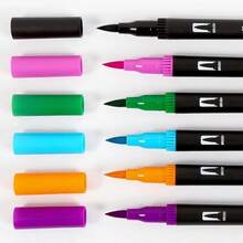 120 PCS Dual Markers Brush Pen Fine Double Tip Point Art Marker For Adult Coloring Hand Lettering Writing Planner Journal Note Calligraphy Drawing Art Craft School Supplied