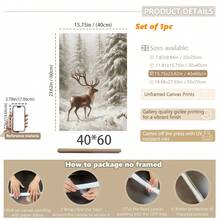 1 件，帆布墙画，带框墙面装饰，复古圣诞老人和圣诞树艺术品，非常适合客厅、卧室或入口处的节日墙面装饰，节日礼物创意，冬季装饰，圣诞节家居装饰，圣诞节