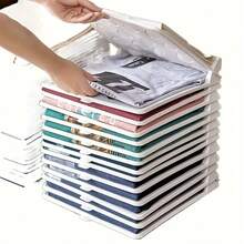 1/5/10 buc. Suport pliabil din plastic pentru depozitarea hainelor, stivuibil și economisitor de spațiu pentru cămăși și pantaloni, cu o cutie de coș de bucătărie acoperită pentru acces și depozitare ușoară, fără dezordine, utilizat pentru organizarea gospodăriei, organizarea rufelor și cutii și containere de depozitare