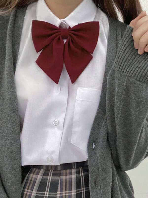 1pc Japanese Style Red JK Tie Bow Tie Uniform Tie, School Style Gift Accessory For Women, Valentine's Day
