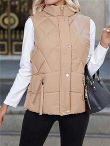 Women Winter Coats - Khaki - View 1