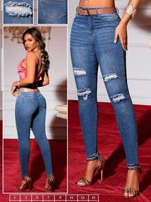 pantalon jeans  para dama mujer skinny stretch tiro alto entubado mezclilla premium buena calidad super orma comodo