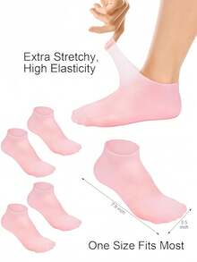 2/1 Paio di calzini idratanti in silicone, calzini in silicone morbidi, calzini SPA antiscivolo in gel per ammorbidire i piedi e la pelle screpolata, calzini SPA per pedicure per la cura dei piedi delle donne dopo la pedicure