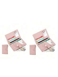 1 件 RFID 屏蔽超薄多功能护照夹，PU 皮革钱包证件卡收纳盒，适合所有季节正式/商务正式情人节创意 - 多色 - 查看 13