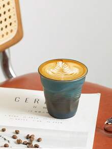 1 件 310ml 创意复古咖啡杯，手工皱纹纹理陶瓷咖啡杯，高端个人咖啡杯，礼物