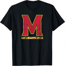 University Of Maryland Terrapins Distressed Primary T-Shirt - 黑色 - 查看 1
