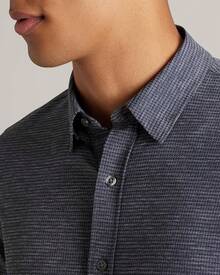 Men's Commuter Shirt, Performance Dress Shirts For Men, Machine Washable, Wrinkle Resistant, Slim Fit Button Down Shirthalloween - Marle Gray Houndstooth - View 2