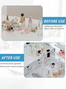 1pc Modern Acrylic Round & Trapezoid Perfume Display Stand, Multi-Tier Cosmetic Storage Rack, High-Quality Transparent Makeup Sample Holder