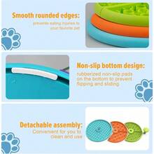 Slow Feeder Dog Bowl 3 Layers Reduces Boredom And Anxiety Food Puzzle Feeder NonSlip Interactive Puzzle Game For Small/Medium/Larger Dogs 2pcs - Cam và Tím - Xem 5