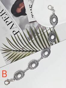 1pc Bohemian Hollow Oval Turquoise Hat Chain, Fashionable Versatile Decorative Chain, Suitable For Baseball Cap And Visor Hat Accessories