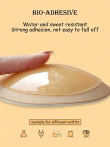 2Pairs Sticky Bra Inserts,Snowy Sticky Bra Inserts,Sticky Bra Push Up, Self Adhesive Pads Ultra Instant Lift Bra, Push Up Bikini Pads For Sports Bra Swimsuit. - 彩色 - 查看 8