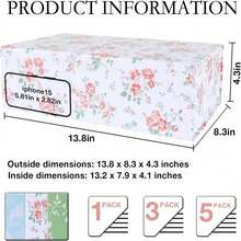 LFBOX Rose Floral Gift Box With Magnetic Lids 13.8x8.3x4.4 In, Large Bridesmaid Proposal Boxes, Rectangle Wedding Decorative Storage Box 1 Pack - MàuC - Xem 2