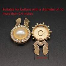 1/3/5pcs Shirt Buttons, Invisible Detachable Buttons, Rhinestone Covered Cuff Buttons For Women Clothing Decoration