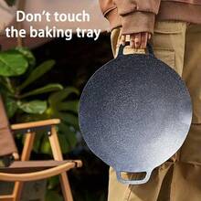 1-Piece Set Of Circular Non Stick Teppanyaki Master Rotating Baking Tray - Medical Stone Barbecue Tray, Suitable For Induction Cookers, Home Kitchens, Restaurants, Outdoor Camping, Perfect Gift For Halloween And Christmas, Non Stick Baking Tray | Circular Baking Tray, Barbecue Grill, Indoor Grill, Restaurant Kitchen Tools, Compact Design, Easy To Clean, Durable Cookware, Restaurant Owner