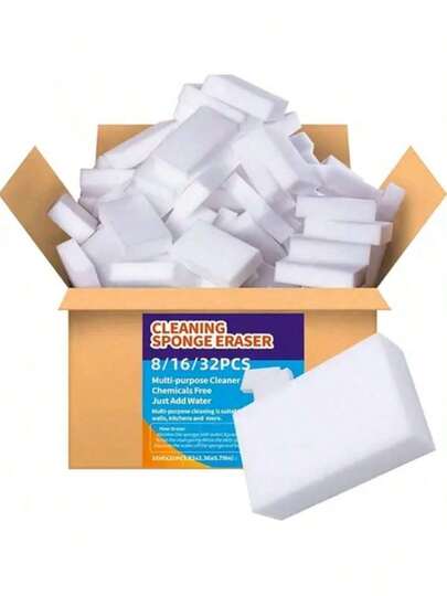 8/16/32 piezas Almohadillas de esponja mágica borradora - Esponjas de limpieza multiusos para el hogar para cocina, baño, pisos y paredes