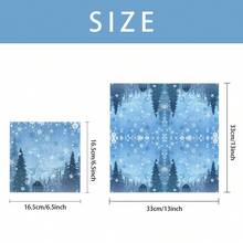 Serviettes d'invités de Noël Flocons de neige bleus Serviettes en papier jetables Serviettes décoratives de table pour le dîner Fournitures pour fête de Noël Décorations de table pour cuisine, salle de bain et hiver