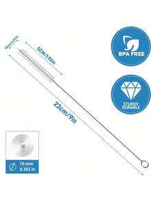 Cup Straw Cleaning Brush, Reusable Straw Cleaner Fits 40/30/20 Oz Tumblers, 10mm Diameter Pipe Cleaner Suitable For Water Bottles And Straws Back To School - Multicolor - View 3