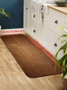 1pc Faux Wood Grain Design Kitchen Mat, Brown Wooden Texture Background, Absorbent Non-Slip Kitchen Carpet, Water & Oil Absorbent, Quick Dry Kitchen Floor Mat, Indoor Entrance Doormat, Odorless Soft Thick Kitchen Floor Pad, Small Kitchen Rug, Non-Slip Kitchen Decor Carpet, Easy To Clean Entryway Welcome Mat, Suitable For Living Room, Dining Room, Kitchen, In Front Of Sink - Multicolor - View 12